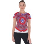 Tile Pattern Background Image Short Sleeve Sports Top 