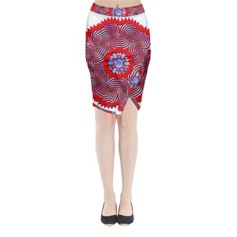 Tile Pattern Background Image Midi Wrap Pencil Skirt from ArtsNow.com
