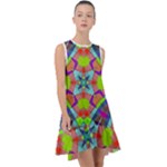 Farbenpracht Kaleidoscope Pattern Frill Swing Dress