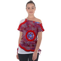 Off Shoulder Tie-Up T-Shirt 