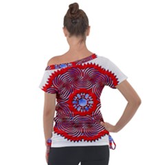 Off Shoulder Tie-Up T-Shirt 