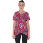 Tile Pattern Background Image Cut Out Side Drop T-Shirt
