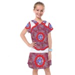 Tile Pattern Background Image Kids  Drop Waist Dress