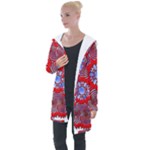 Tile Pattern Background Image Longline Hooded Cardigan