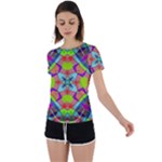 Farbenpracht Kaleidoscope Pattern Back Circle Cutout Sports T-Shirt