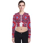 Tile Pattern Background Image Long Sleeve Zip Up Bomber Jacket