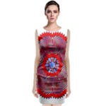 Tile Pattern Background Image Sleeveless Velvet Midi Dress