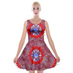 Tile Pattern Background Image Velvet Skater Dress