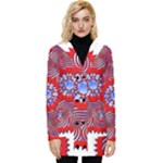 Tile Pattern Background Image Button Up Hooded Coat 