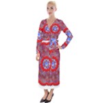 Tile Pattern Background Image Velvet Maxi Wrap Dress