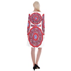 Long Sleeve Velvet Front Wrap Dress 