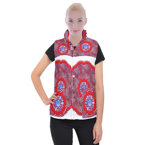 Tile Pattern Background Image Women s Button Up Vest from ArtsNow.com