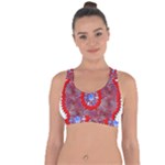 Tile Pattern Background Image Cross String Back Sports Bra