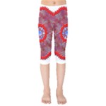 Tile Pattern Background Image Kids  Capri Leggings 