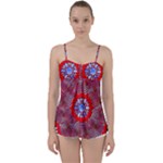 Tile Pattern Background Image Babydoll Tankini Top