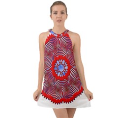 Halter Tie Back Chiffon Dress 