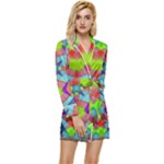 Farbenpracht Kaleidoscope Pattern Long Sleeve Satin Robe