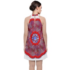 Velvet Halter Neckline Dress  