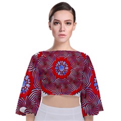 Tie Back Butterfly Sleeve Chiffon Top 