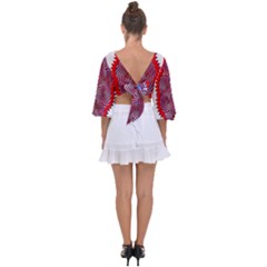 Tie Back Butterfly Sleeve Chiffon Top 
