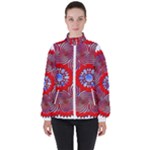 Tile Pattern Background Image Women s High Neck Windbreaker