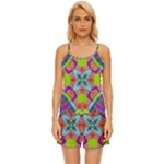 Farbenpracht Kaleidoscope Pattern Satin Pajama Short Set