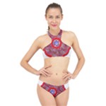Tile Pattern Background Image High Neck Bikini Set