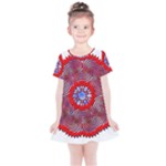Tile Pattern Background Image Kids  Simple Cotton Dress