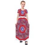 Tile Pattern Background Image Kids  Short Sleeve Maxi Dress