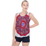 Tile Pattern Background Image Bubble Hem Chiffon Tank Top
