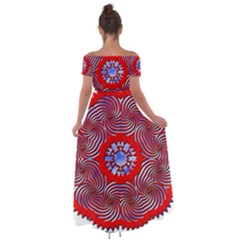 Off Shoulder Open Front Chiffon Dress 