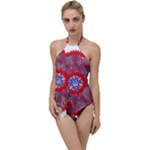 Tile Pattern Background Image Go with the Flow One Piece Swimsuit