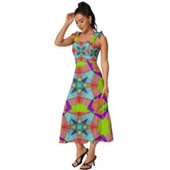 Tie-Strap Tiered Midi Chiffon Dress 