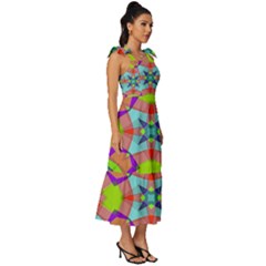 Tie-Strap Tiered Midi Chiffon Dress 