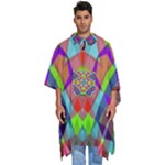 Farbenpracht Kaleidoscope Pattern Men s Hooded Rain Ponchos