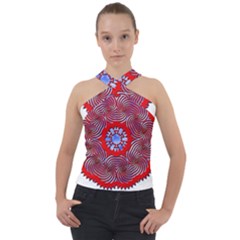Cross Neck Velour Top 