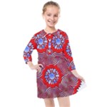 Tile Pattern Background Image Kids  Quarter Sleeve Shirt Dress