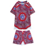 Tile Pattern Background Image Kids  Swim T-Shirt and Shorts Set