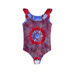 Tile Pattern Background Image Kids  Frill Swimsuit