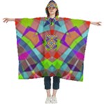 Farbenpracht Kaleidoscope Pattern Women s Hooded Rain Ponchos