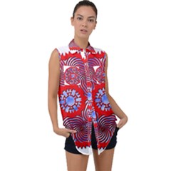 Sleeveless Chiffon Button Shirt 