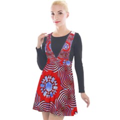 Plunge Pinafore Velour Dress 