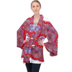 Tile Pattern Background Image Long Sleeve Velvet Kimono 