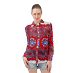 Tile Pattern Background Image Long Sleeve Chiffon Shirt