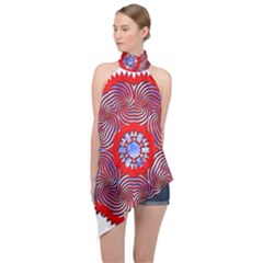 Halter Asymmetric Satin Top 