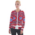 Tile Pattern Background Image Velvet Zip Up Jacket
