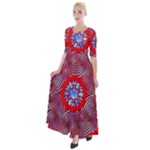 Tile Pattern Background Image Half Sleeves Maxi Dress