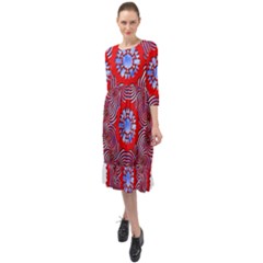 Ruffle End Midi Chiffon Dress 