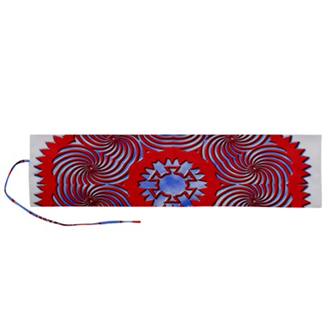 Tile Pattern Background Image Roll Up Canvas Pencil Holder (L) from ArtsNow.com