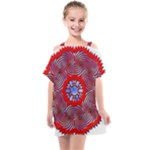 Tile Pattern Background Image Kids  One Piece Chiffon Dress